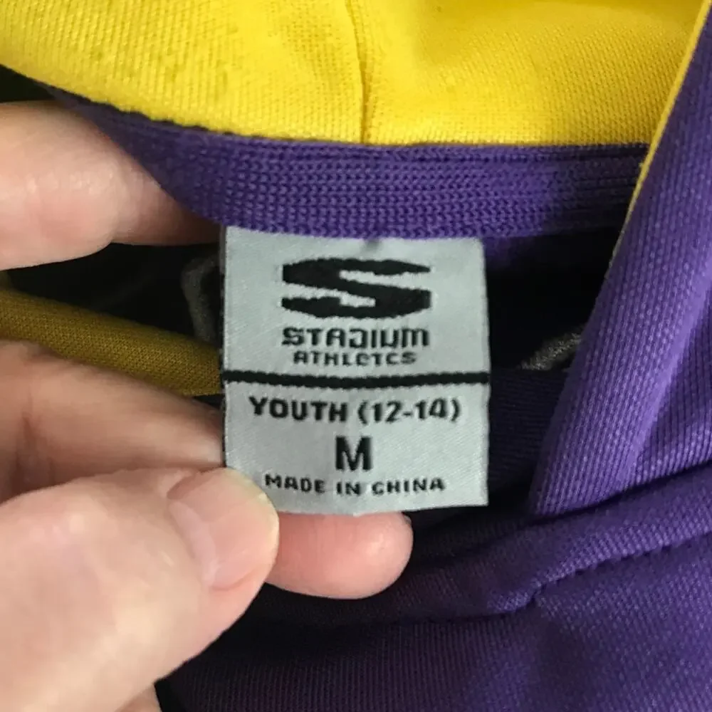 Stadium Athletic Hoodie Youth LSU Tigers Purple Big Logo Pullover Size 12-14